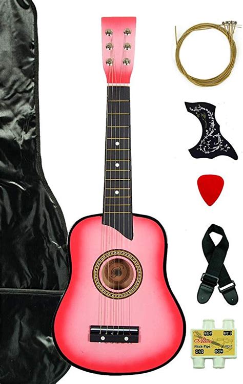 Amazon.com: Pink Acoustic Toy Guitar for Kids with Carrying Bag and ...