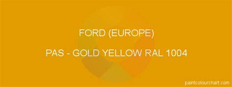 PAS Gold Yellow Ral 1004 for Ford (europe) bodywork | PaintColourChart.com