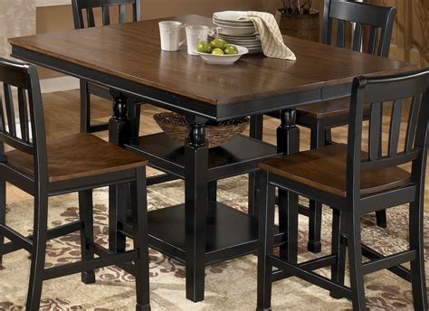 Owingsville Square Counter Height Extendable Table from Ashley (D580-32) | Coleman Furniture
