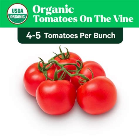 Fresh Organic On the Vine Tomatoes (4-5 Tomatoes per Bunch), 1 ct ...