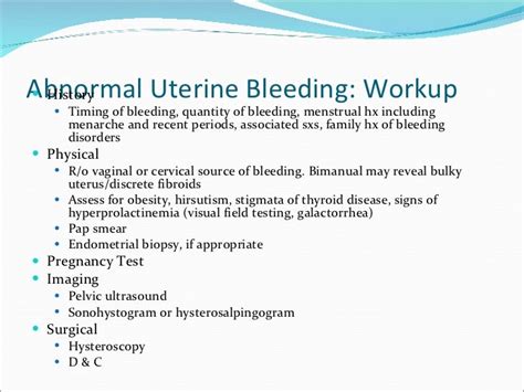 Abnormal uterine bleeding and Management