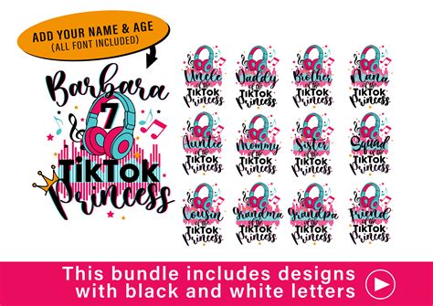 Tik Tok Birthday princess Bundle svg Birthday Squad svg Tik | Etsy