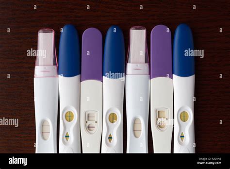 Group of Various Pregnancy Test Brands on Wood Surface Stock Photo - Alamy