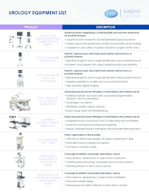 Urology Equipment List - Fill Online, Printable, Fillable, Blank ...