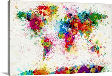 World Map Paint Drops Wall Art, Canvas Prints, Framed Prints, Wall Peels | Great Big Canvas