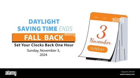 Fall Back Time 2024 Daylight Saving Time Ends. Info banner with calendar date November 3, 2024 ...