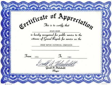 Certificate Of Appreciation Template | Business Mentor
