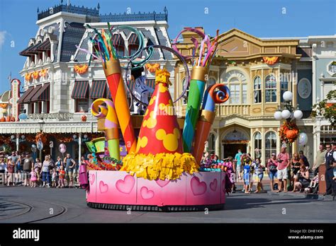 Float at a Parade on Main Street, Magic Kingdom, Disney World Resort, Orlando Florida Stock ...