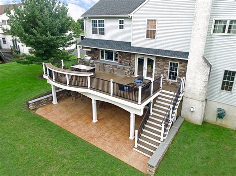 Custom Trex Deck / Stamped Concrete Patio - North Whales, PA | 595 Sq ...