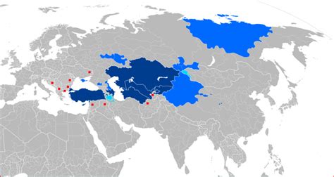 Map of Turkic languages - Turkic peoples - Wikipedia | Türkçe, Türkler