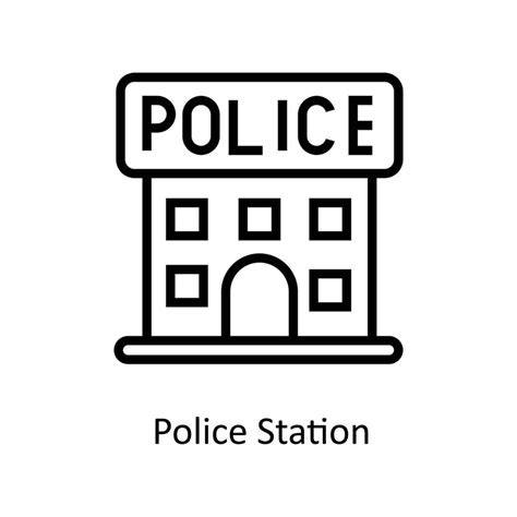 Police Station Vector outline Icons. Simple stock illustration stock ...