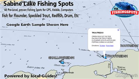 Sabine Lake Texas Fishing Spots & GPS Fishing Locations for Trout ...