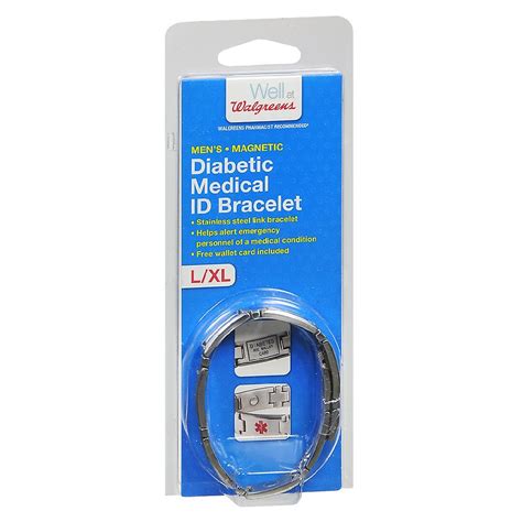 Walgreens Men's Diabetic Medical ID Bracelet L/XL | Walgreens