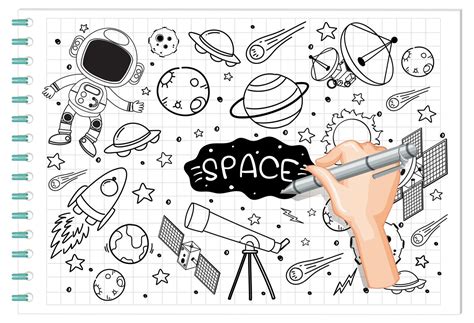 Hand drawing space element in doodle or sketch style on paper 1782887 Vector Art at Vecteezy