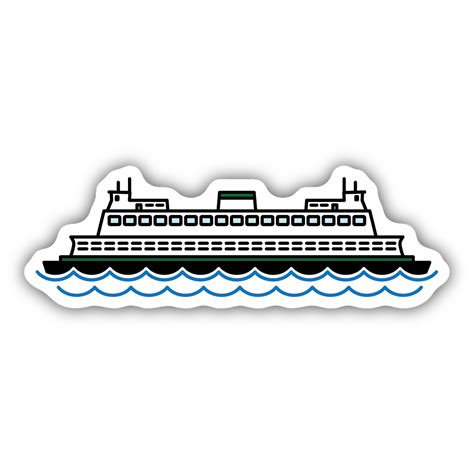 Ferry Boat Sticker | Boat stickers, Ferry boat, Boat illustration