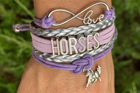 Amazon.com: SportyBella Horse Charm Bracelet for Women, Horse Lovers Equestrian Jewelry- Perfect ...