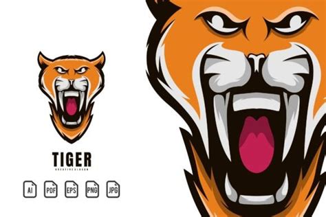 Tiger Mascot Logo Graphic by maxs_graphic · Creative Fabrica