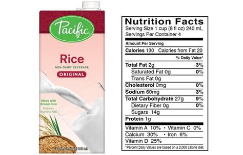 Brown Rice Milk Nutrition Facts - Nutrition Pics