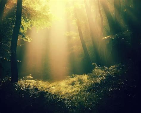 Premium Photo | Forest sunlight natural background