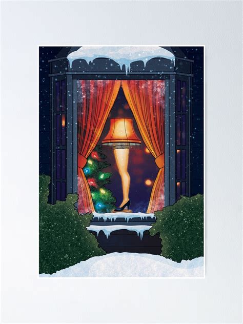 "A Christmas Story Leg Lamp Winter Scene" Poster for Sale by Misery Loves Company | Redbubble