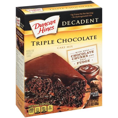 Duncan Hines Decadent Triple Chocolate Cake Mix 21 oz Box – Walmart ...