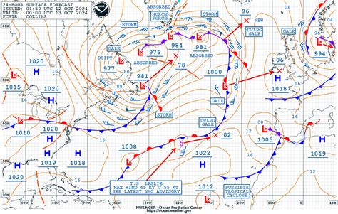 NOAA- North Atlantic MSLP - 500mb - Wind Wave - Analysis and Prognosis