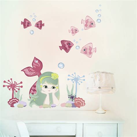 Mermaid Fabric Wall Stickers By Chocovenyl