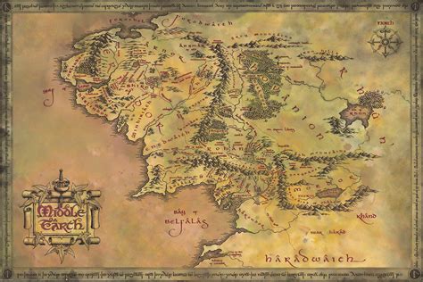 Plakat, Obraz The Lord of the Rings - Map of the Middle Earth | Plakaty ...