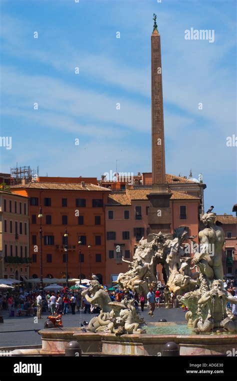 Fountain Piazza Navona Stock Photo - Alamy