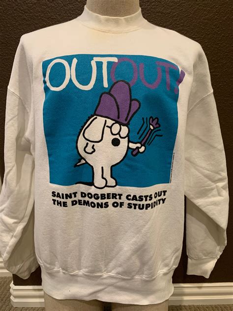 Vintage 90's Dilbert Comics Saint Dogbert White Crewneck | Etsy