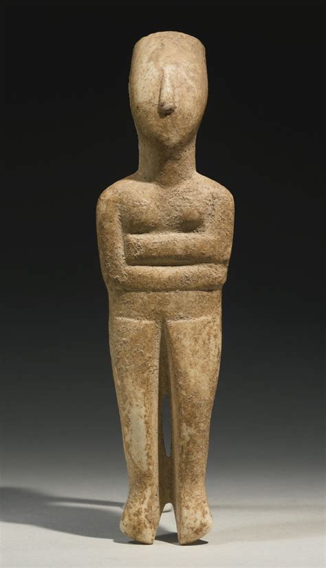 A CYCLADIC FIGURE OF A GODDESS, EARLY BRONZE AGE II, CIRCA 2600-2400 B ...