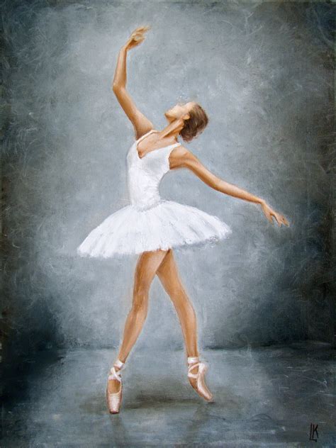 Ballerina in white Ballet art Canvas oil painting Realistic | Etsy