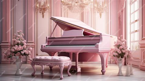 Premium AI Image | A pink grand piano on a pink background