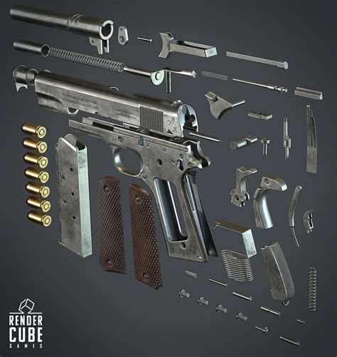 ArtStation - Colt 1911, RENDER CUBE Colt 1911, 1911 Pistol, Military ...