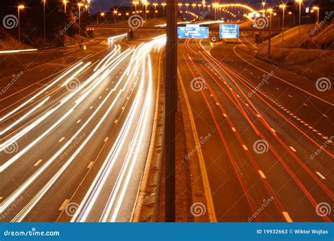 Highway traffic at night stock image. Image of brussels - 19932663