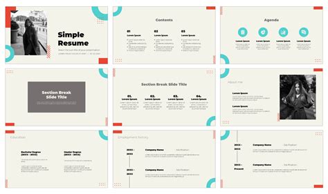 Simple Resume Free Presentation Template - Google Slides PowerPoint