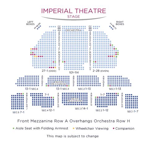 Imperial Theatre Seating Map | Elcho Table