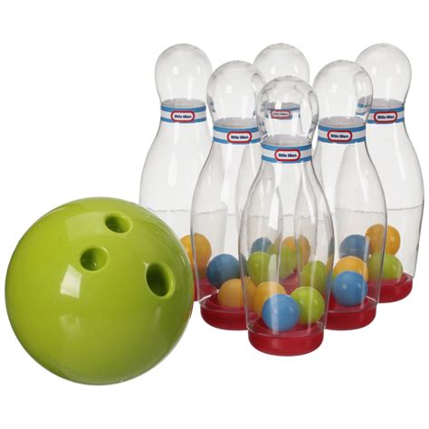 Little Tikes Clearly Sports Toy Bowling Set with 6 Clear Pins and Bowling Ball, Indoor Outdoor ...