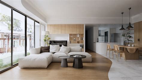 Modern living room rendering :: Behance