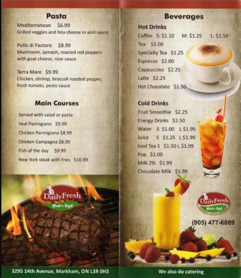 Daily Grill Menu Canada Prices List 2023