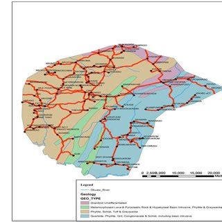 Geological Map of Obuasi Municipality (Source: Extracted from... | Download Scientific Diagram