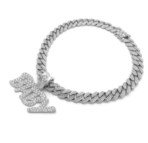 LIL BABY DIAMOND SILVER CUBAN LINK CHAIN NECKLACE HIP HOP RAPPER ICED cz | eBay