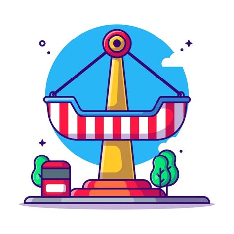 Premium Vector | Amusement park pirate ship ride cartoon illustration. amusement park icon ...