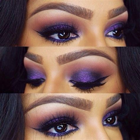 Stunning purple eye makeup for dark brown eyes. | Purple eye makeup, Gorgeous makeup, Eye makeup