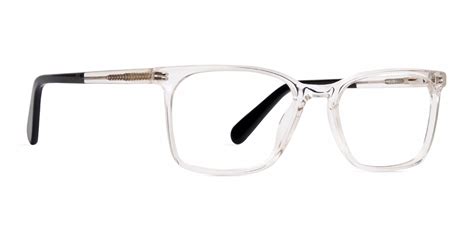 Transparent & Black Rectangular Glasses Frames - WHITLE 6 - Specscart.®