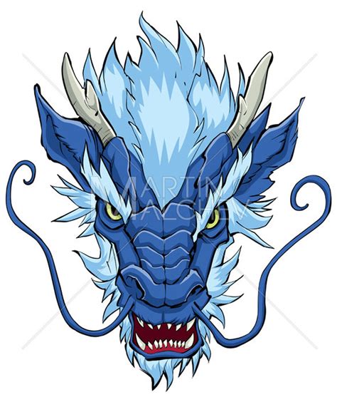 Blue Chinese Dragon Art