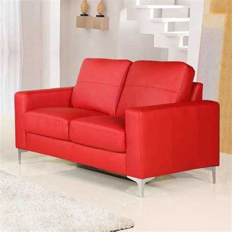 Small red leather sofas for vibrant small living area in 2017 | Red leather sofa, Comfy sofa ...