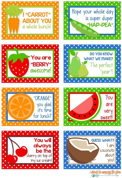 Funny Fruity LunchBox Notes (Free Printable) | Printable lunch box ...