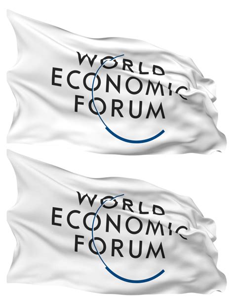 Free World Economic Forum, WEF Flag Waves Isolated in Plain and Bump ...