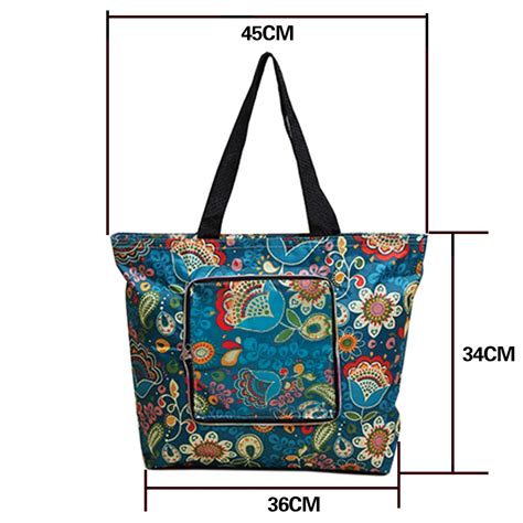 Zipper Closure Grocery Tote Bags Foldable Zippered Pocket Fashion ...